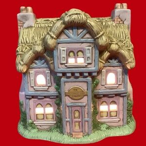Lefton Honey Brook Hollow Lighted Cottage The Gingerbread Bunny Bakery 1992